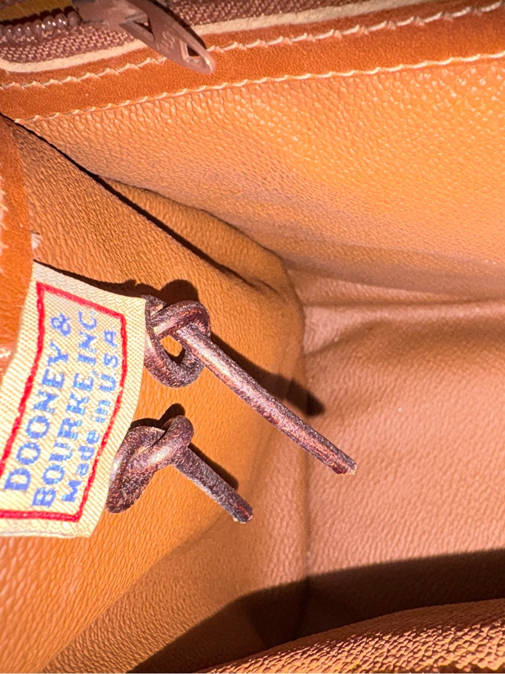 Dooney & Bourke Black Pebble Leather Satchel with Brown Trim - Picture 3 of 4